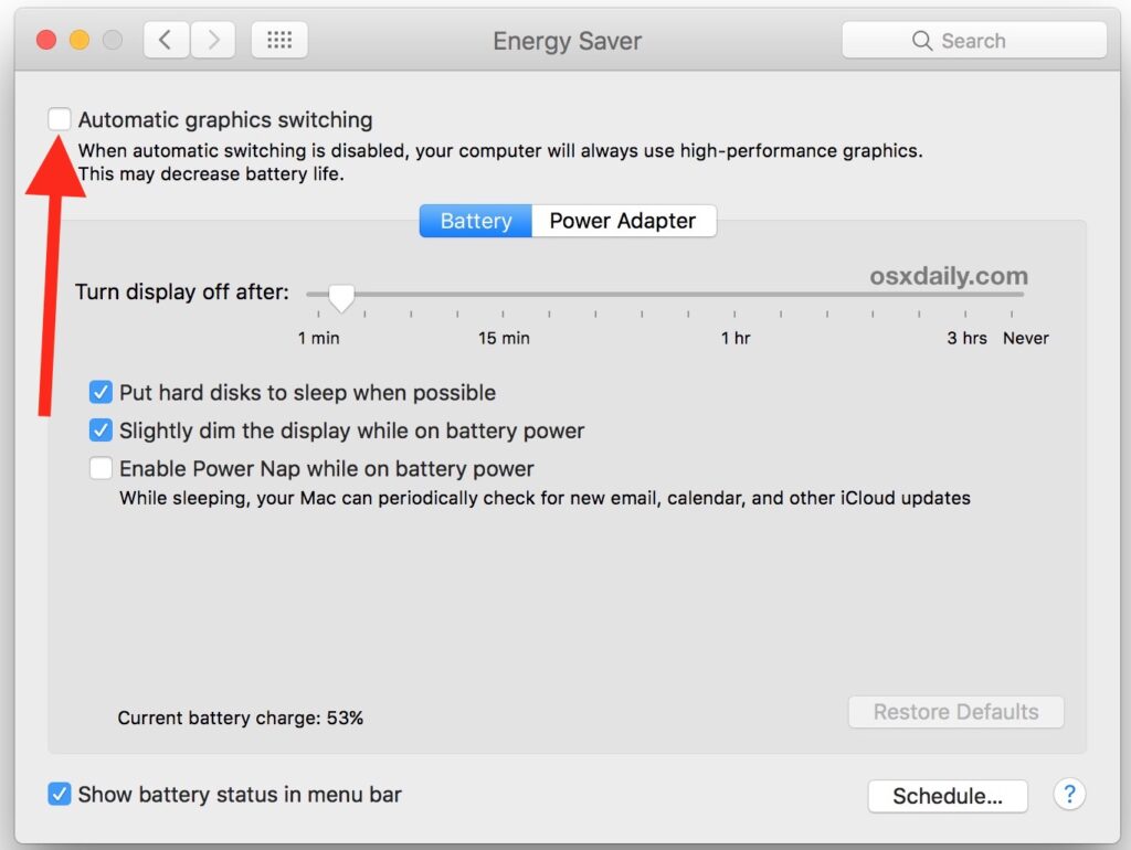 Automatic GPU Switching