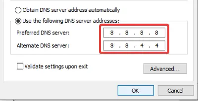 Use Google DNS